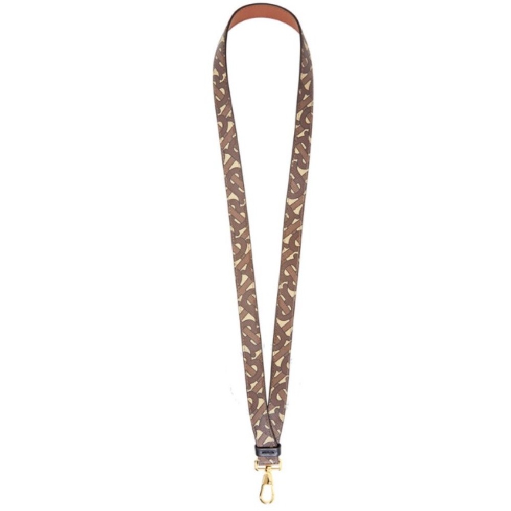 NWT Burberry Leather Monogram Lanyard for Keys TB E Canvas